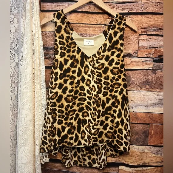 Everly Lined Cheetah/Leopard Print Tank Top (045) - Picture 2 of 8